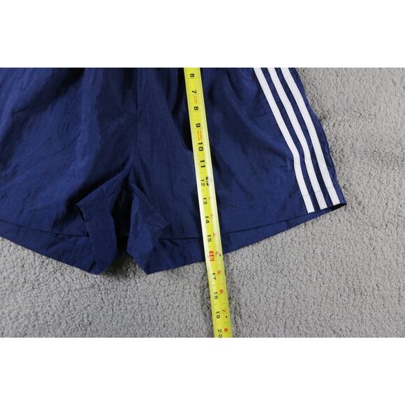New Adidas Mens Shorts M Blue Striped Pockets Not Lined Vintage 90s Y2K - Picture 4 of 6